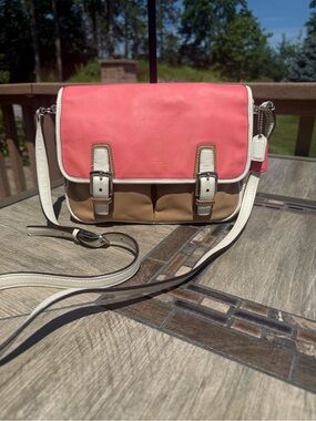 GUC Coach Park Colorblock Leather Flap Crossbody Bag Legacy Collection